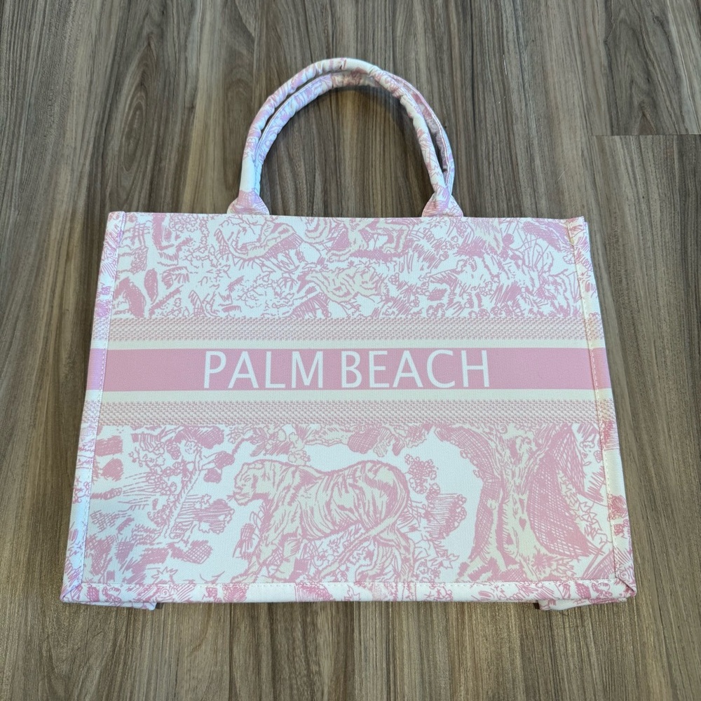 Palm Beach Dior Inspired Pink Tote Bag